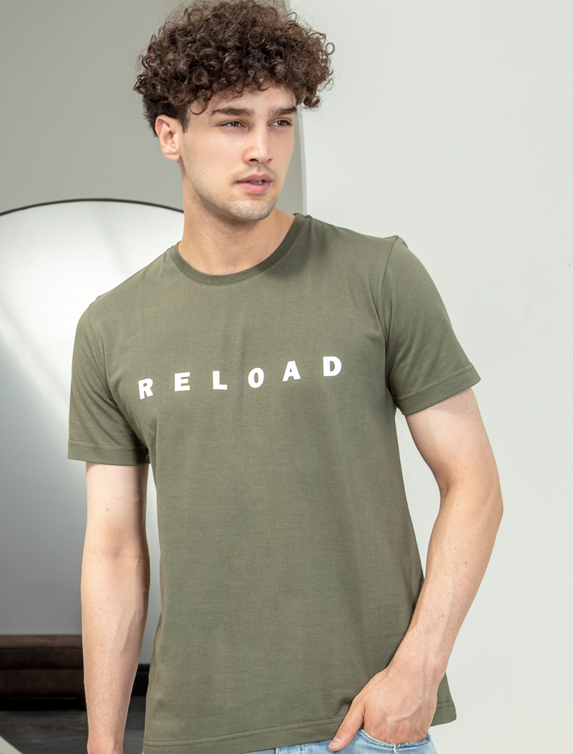 تیشرت مردانه یقه گرد چاپی (reload) 