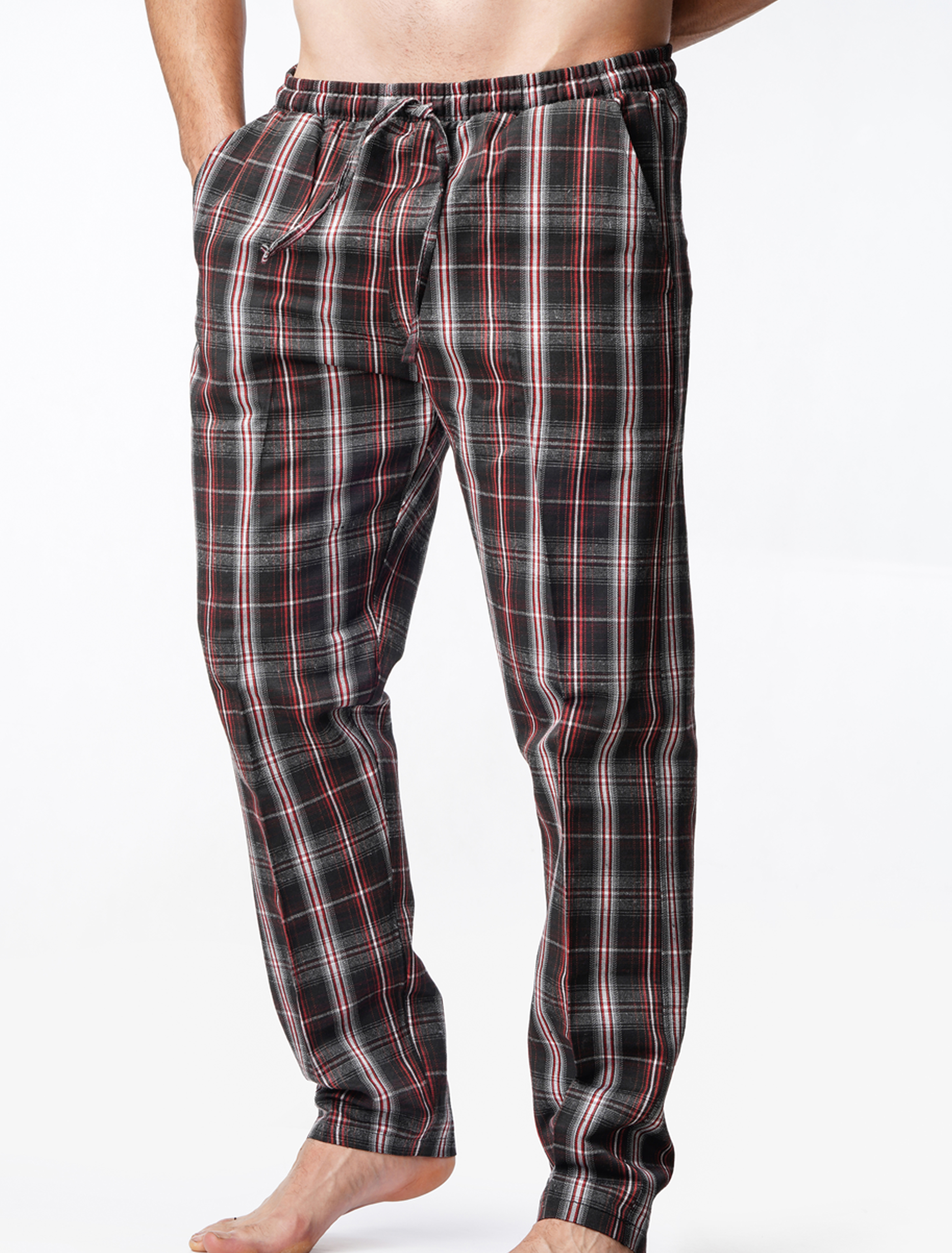 شلوار مردانه چهارخونه نساجی پنبه ای