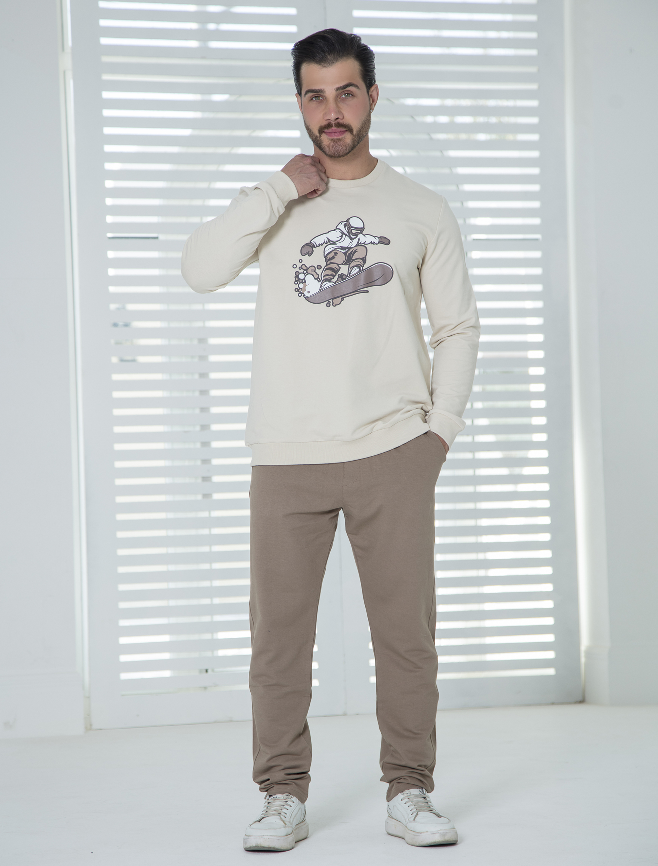 ست مردانه بلوز و شلوار طرح اسکی