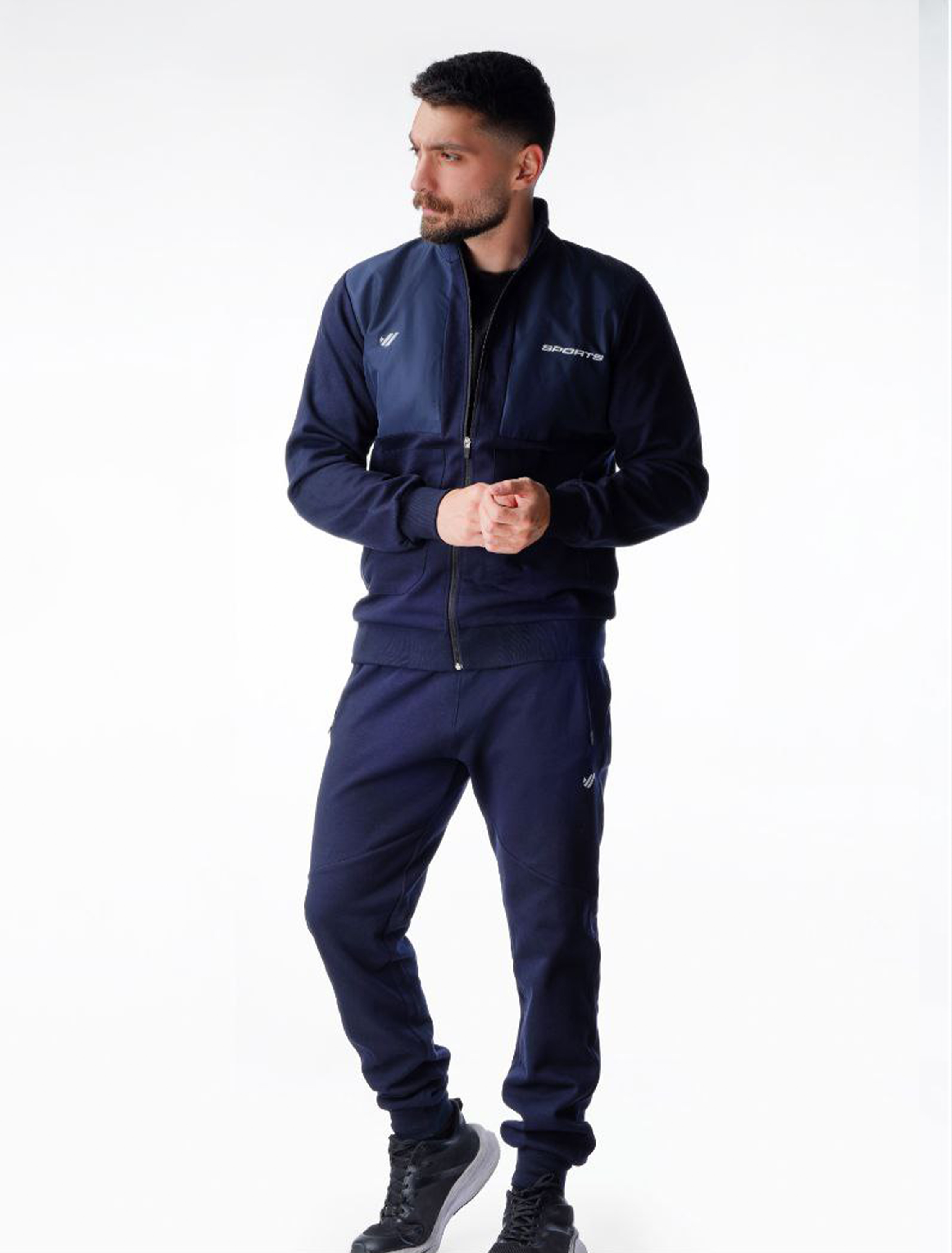 ست مردانه سویشرت و شلوار سرمه ای طرح اسپورت