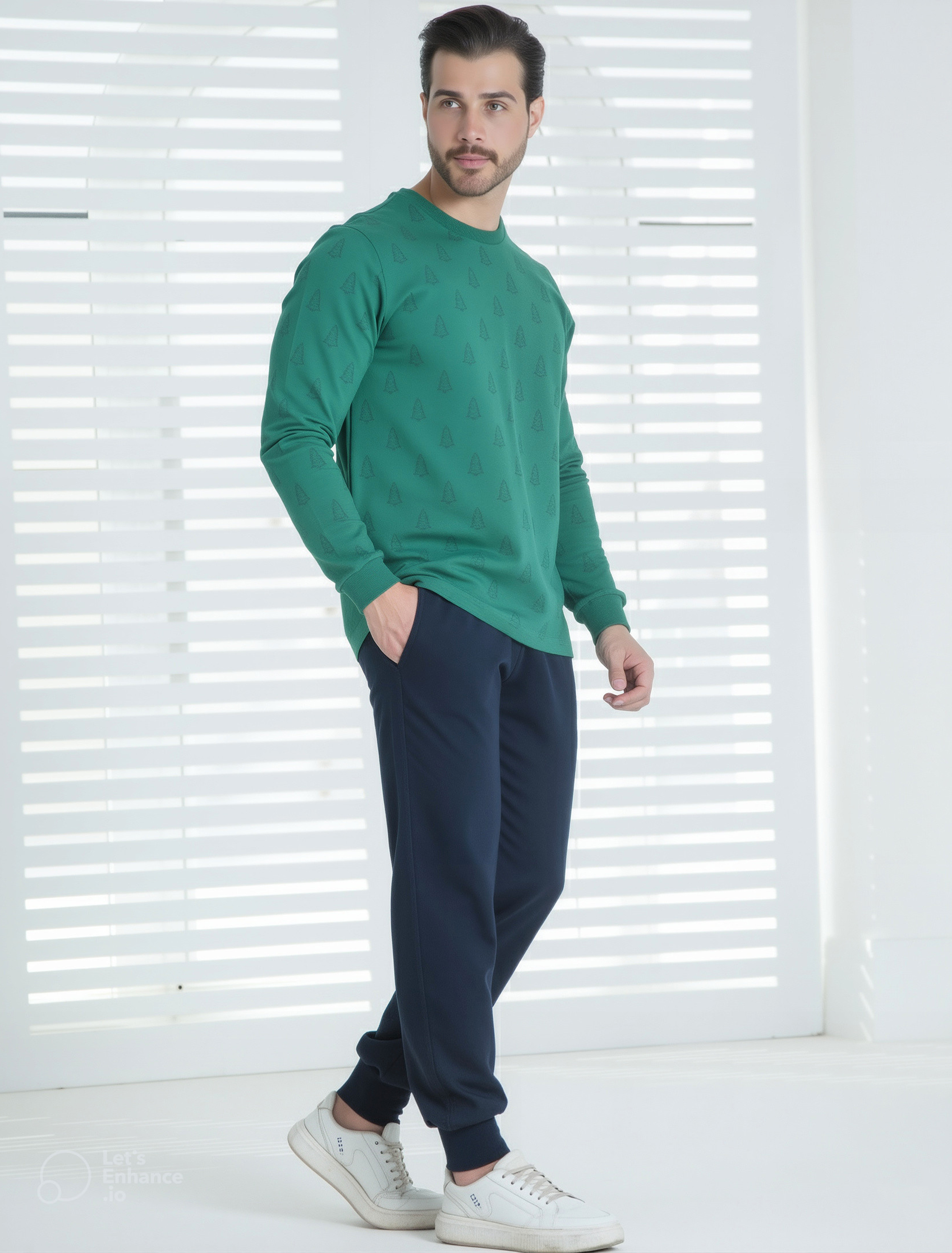 ست مردانه بلوز و شلوار طرح کاج