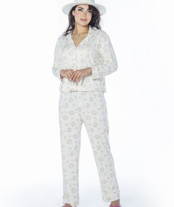ست زنانه کت و پیژامه طرح جوجه تیغی