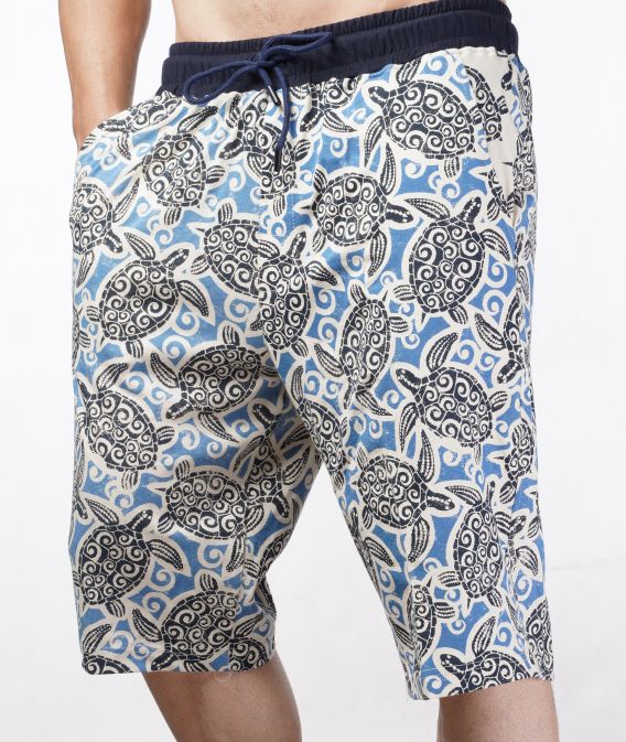 شلوارک مردانه جیبدار طرح لاک پشت