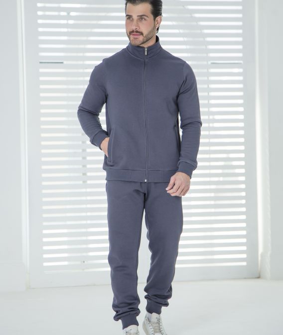 ست مردانه سویشرت یقه ایستاده و شلوار دمپا مچی