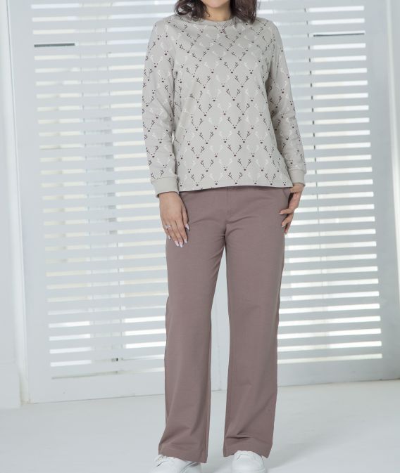 ست زنانه بلوز و شلوار طرح گوزن