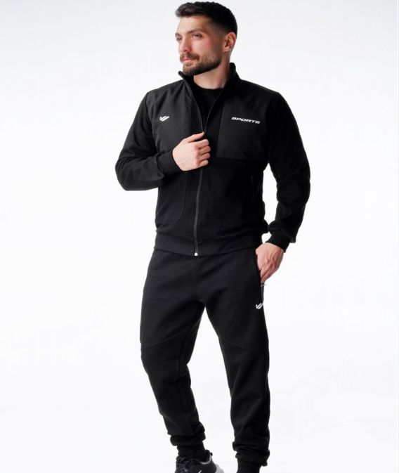 ست مردانه سویشرت و شلوار مشکی طرح اسپورت