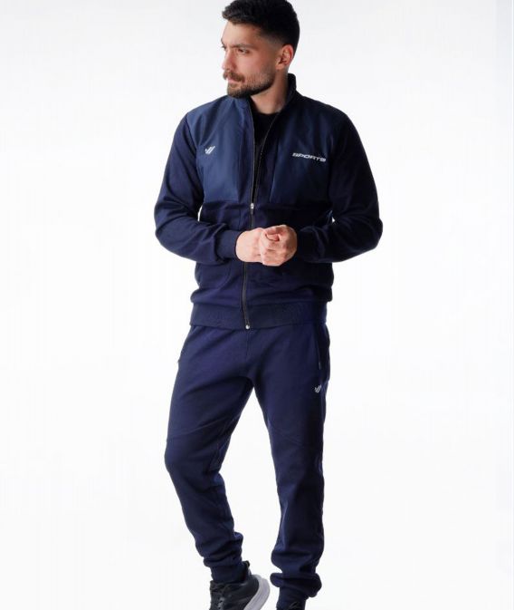 ست مردانه سویشرت و شلوار سرمه ای طرح اسپورت