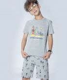 ست پسرانه تیشرت و شلوارک طرح دوچرخه