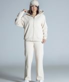 ست زنانه سویشرت کلاهدار و شلوار پشت دورس رنگی