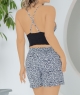 ست زنانه 3 تیکه پیراهن + تاپ و شورتک مشکی طرحدار 2