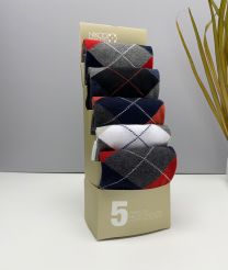 جوراب مردانه ساقدار _ 5 عددی (طرح p1)