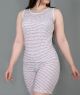 ست زنانه رکابی یقه گرد با شلوارک طرحدار