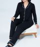 ست زنانه کت و پیژامه ساده مشکی