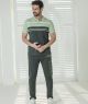 ست مردانه پولوشرت یقه دو دکمه و شلوار سبزجنگلی