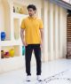 ست مردانه پولوشرت یقه 2دکمه جودون انبه ای و شلوار 