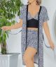ست زنانه 3 تیکه پیراهن + تاپ و شورتک مشکی طرحدار 